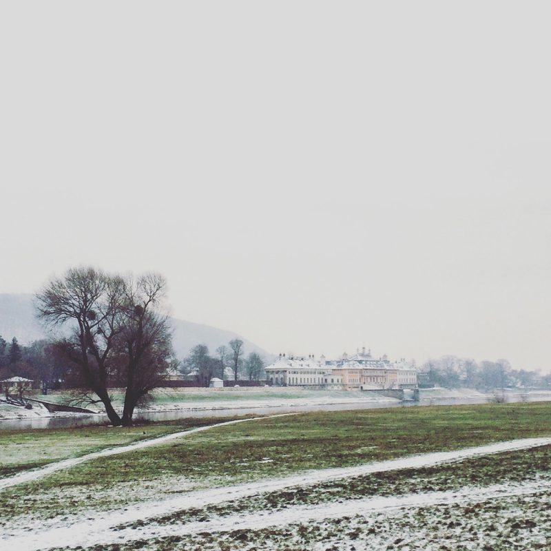 Wie vergessen und abseits liegt das Schloss Pillnitz direkt an der Elbe.