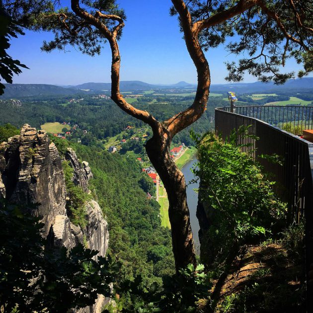 Ein kleiner Abstecher auf die Bastei muss auch bei hohen Temperaturen sein. So lässt sich erst die Kühle des Tals wirklich schätzen lernen.