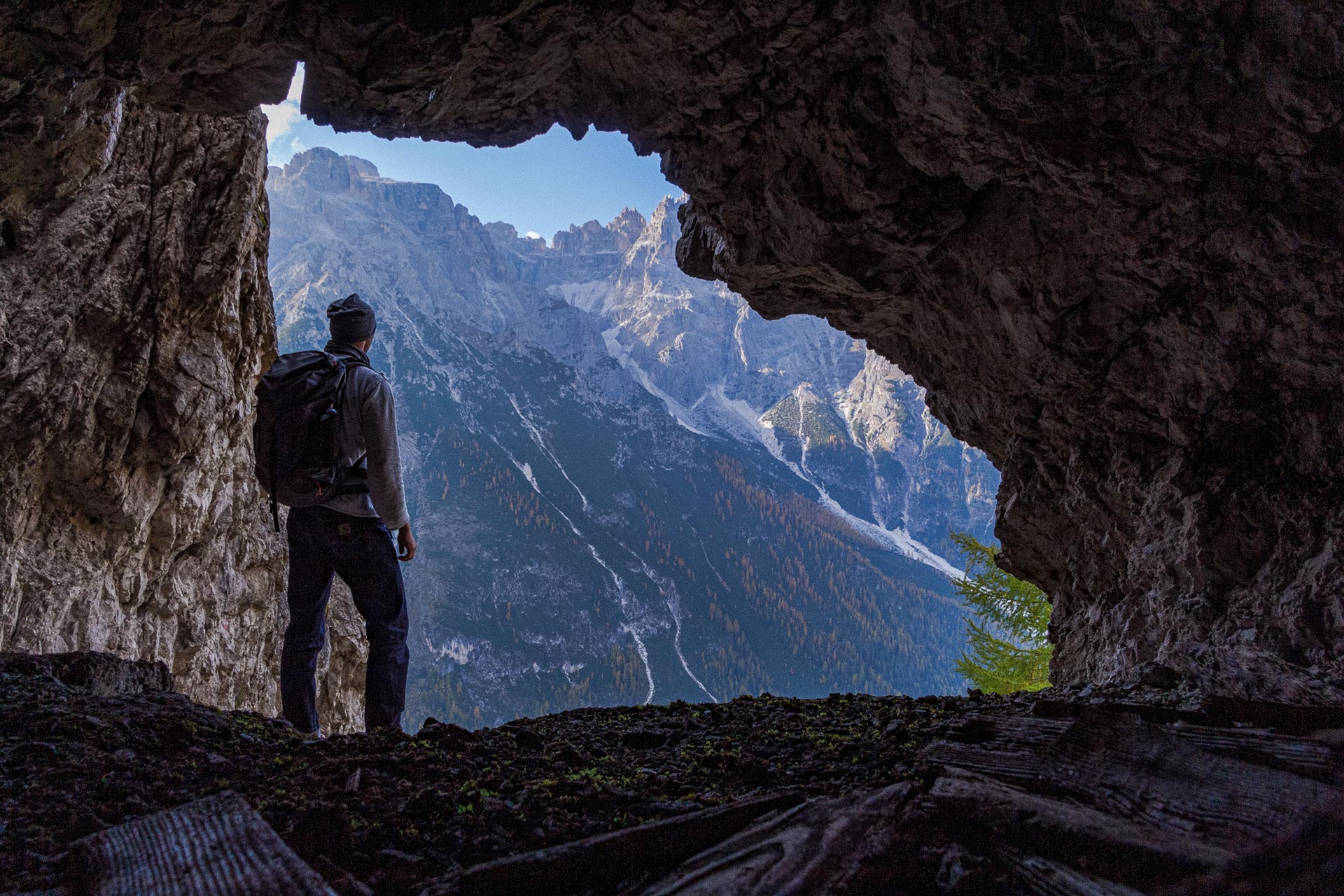 Ausblick aus einem Bunker des Freiluftmuseums